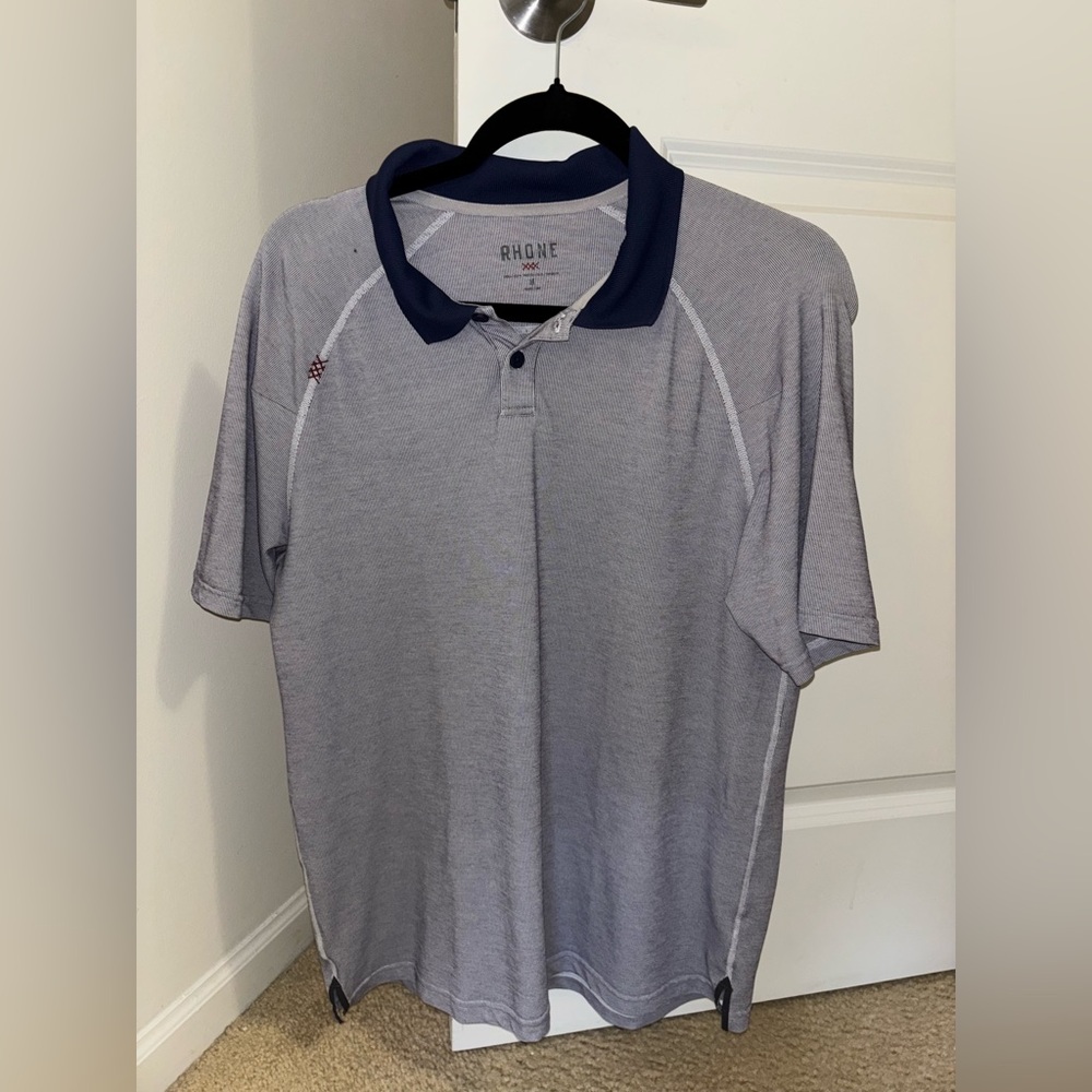Rhone Men's Polo Shirt in Gray and Navy
